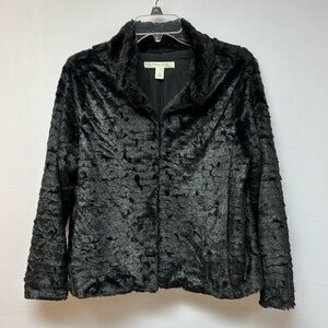 Emaline Faux Fur Jacket Women’s Black Size Petite Large